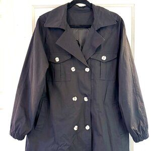 NWOT Zhaovi's Amazon Double Breasted Light Weight Short Trench Coat XL